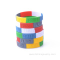 Multi Colors Silicone Bangle Words Engraved Wristband